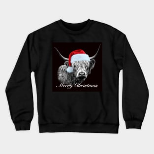 Christmas Highland Cow Portrait Crewneck Sweatshirt